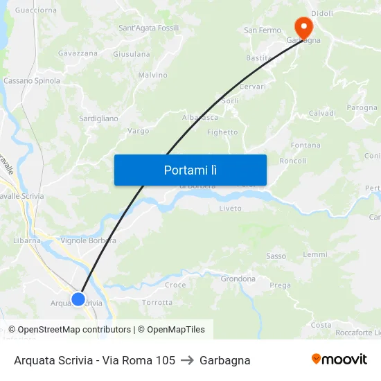Arquata Scrivia - Via Roma 105 to Garbagna map