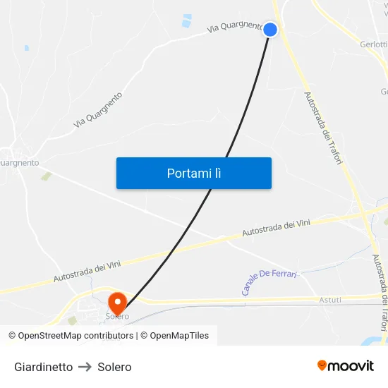Giardinetto to Solero map