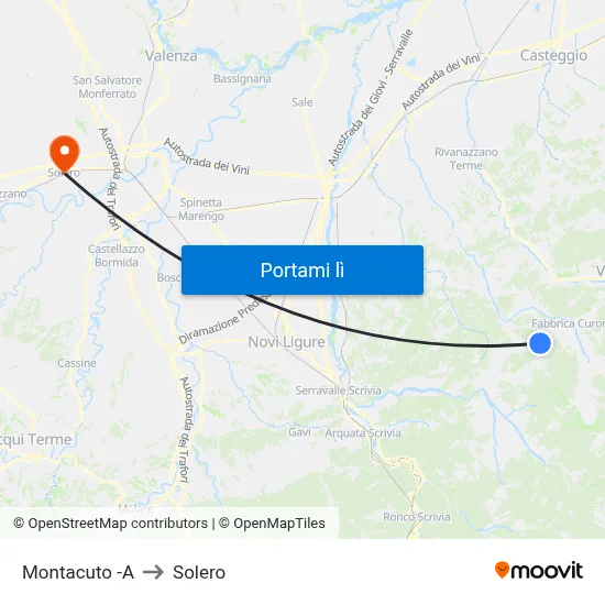 Montacuto -A to Solero map