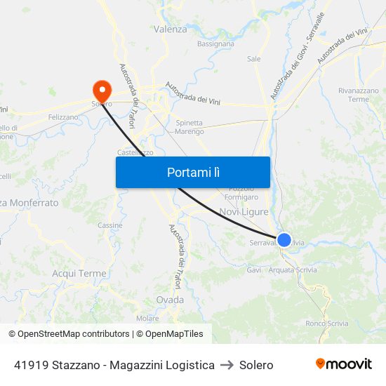 41919 Stazzano - Magazzini Logistica to Solero map