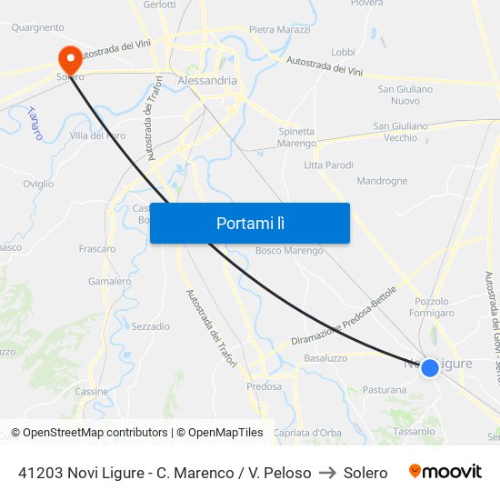 41203 Novi Ligure - C. Marenco / V. Peloso to Solero map