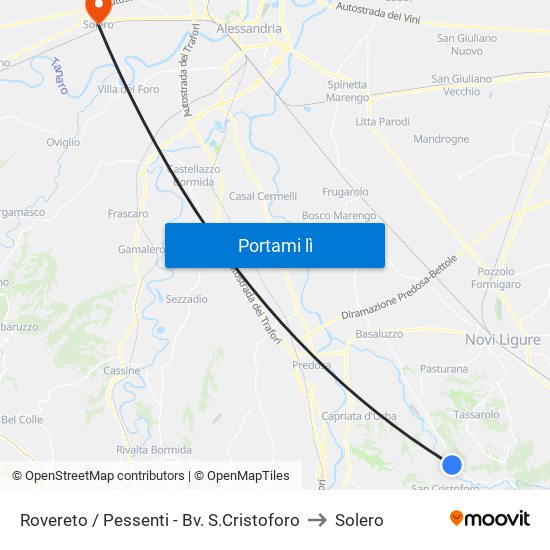 Rovereto / Pessenti - Bv. S.Cristoforo to Solero map