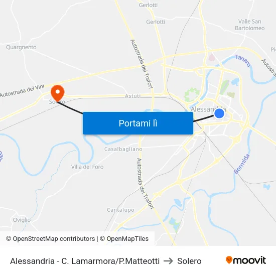 Alessandria - C. Lamarmora/P.Matteotti to Solero map