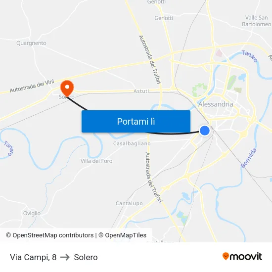 Via Campi, 8 to Solero map