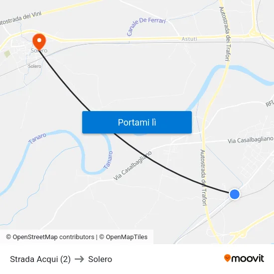 Strada Acqui (2) to Solero map