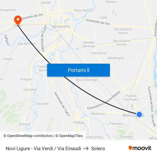 Novi Ligure - Via Verdi / Via Einaudi to Solero map
