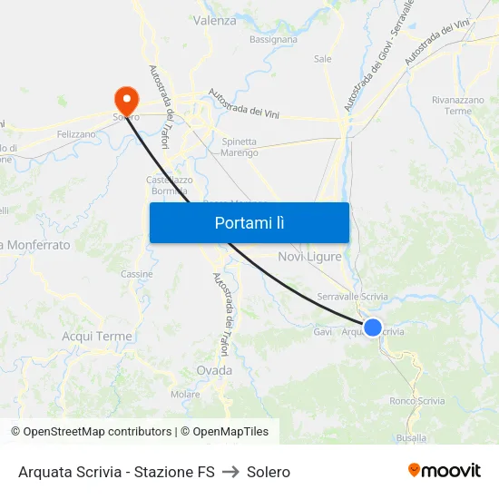 Arquata Scrivia - Stazione FS to Solero map