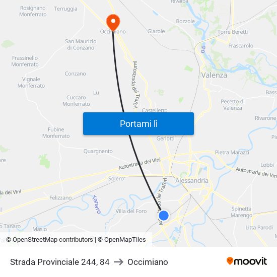 Strada Provinciale 244, 84 to Occimiano map