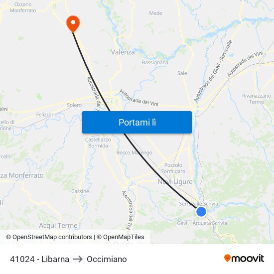 41024 - Libarna to Occimiano map