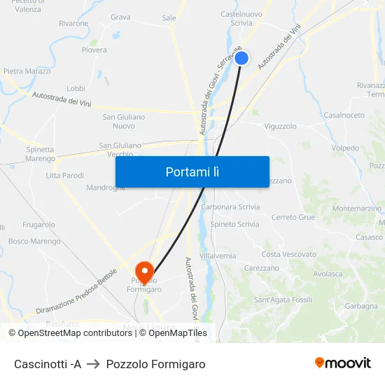 Cascinotti -A to Pozzolo Formigaro map