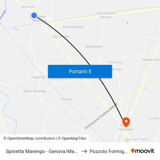 Spinetta Marengo - Genova/Mazzini to Pozzolo Formigaro map