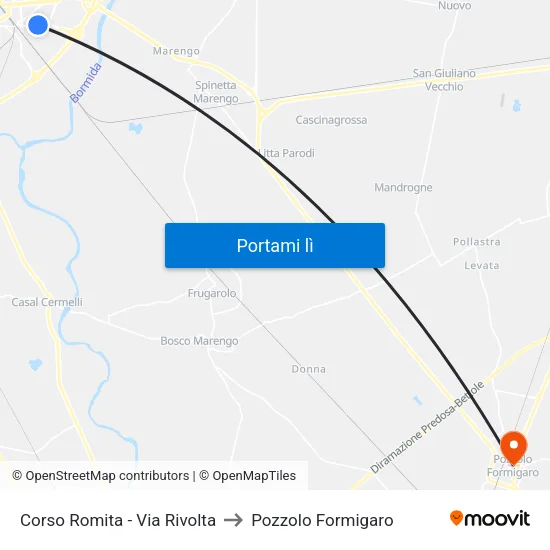 Corso Romita - Via Rivolta to Pozzolo Formigaro map