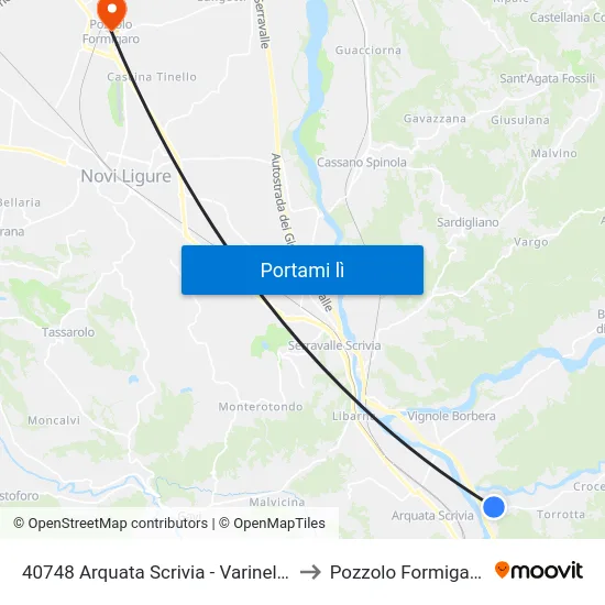 40748 Arquata Scrivia - Varinella to Pozzolo Formigaro map