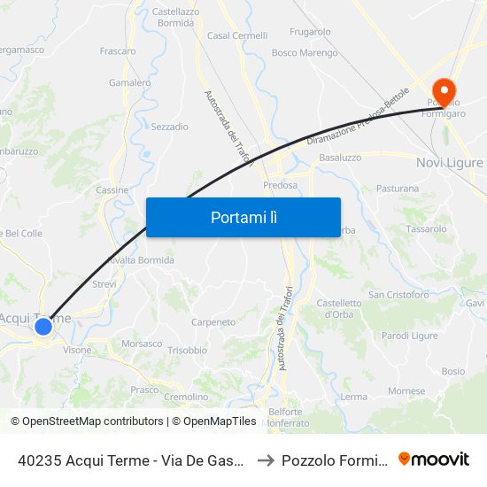 40235 Acqui Terme - Via De Gasperi / Iis to Pozzolo Formigaro map