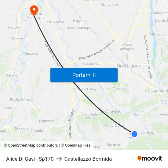 Alice Di Gavi - Sp170 to Castellazzo Bormida map