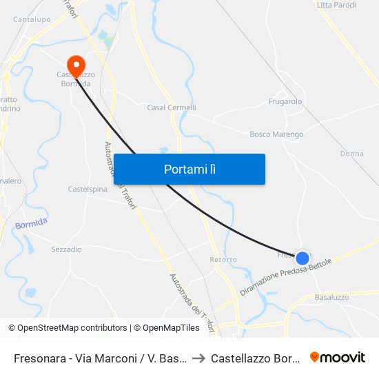 Fresonara - Via Marconi / V. Basaluzzo to Castellazzo Bormida map