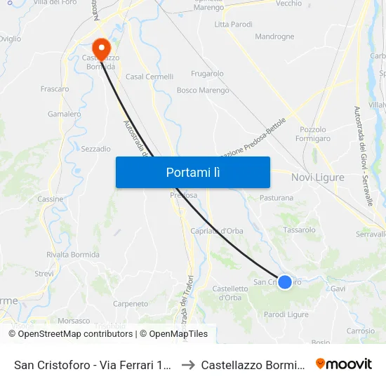 San Cristoforo - Via Ferrari 147 to Castellazzo Bormida map