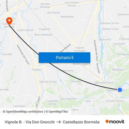 Vignole B. - Via Don Gnocchi to Castellazzo Bormida map