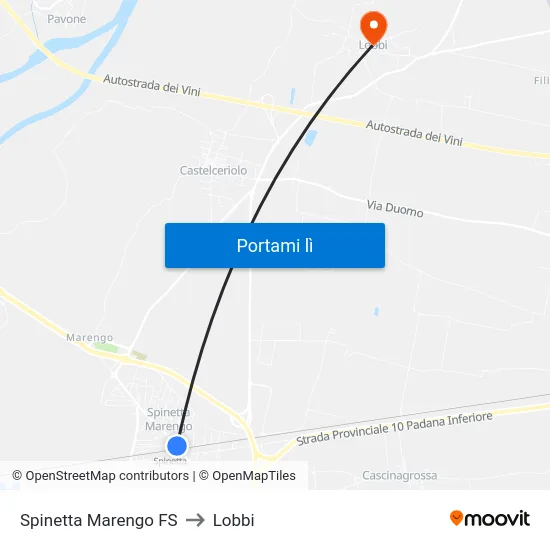 Spinetta Marengo FS to Lobbi map