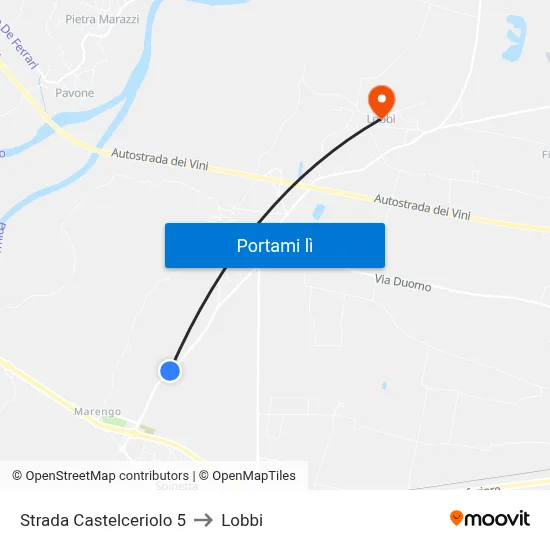 Strada Castelceriolo 5 to Lobbi map