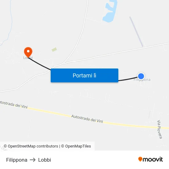 Filippona to Lobbi map