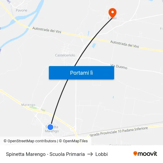 Spinetta Marengo - Scuola Primaria to Lobbi map