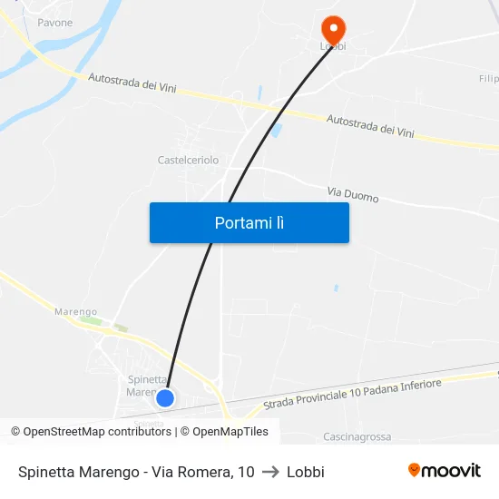 Spinetta Marengo - Via Romera, 10 to Lobbi map