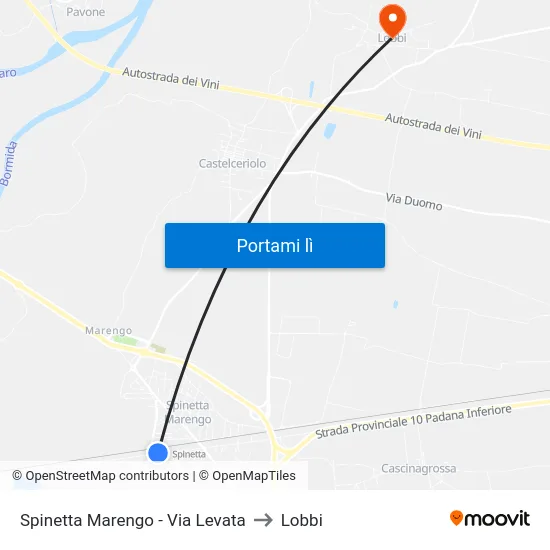 Spinetta Marengo - Via Levata to Lobbi map