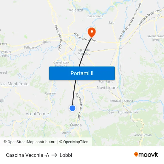 Cascina Vecchia -A to Lobbi map