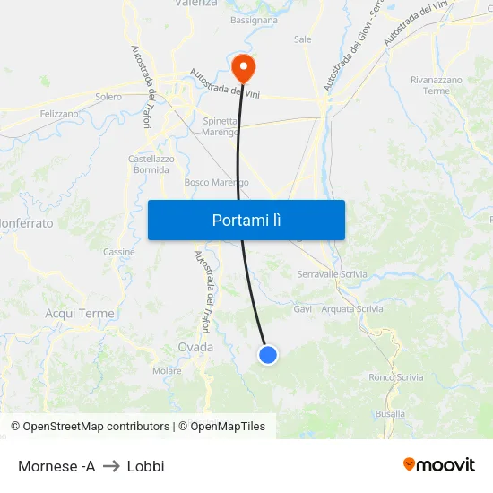 Mornese -A to Lobbi map