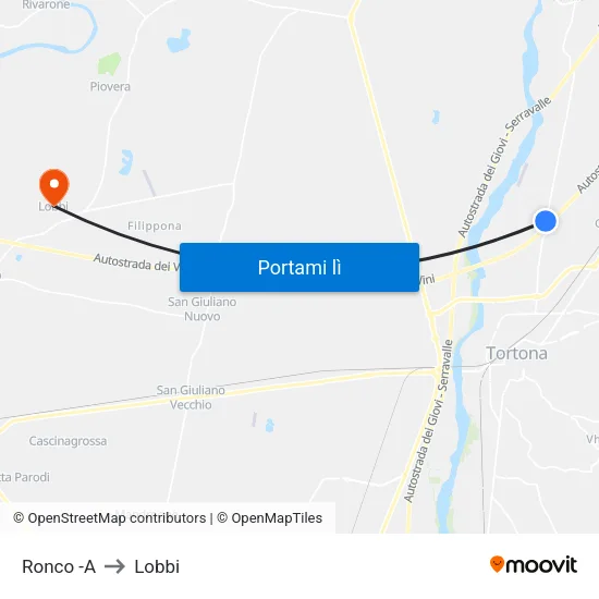 Ronco -A to Lobbi map