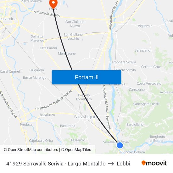 41929 Serravalle Scrivia - Largo Montaldo to Lobbi map