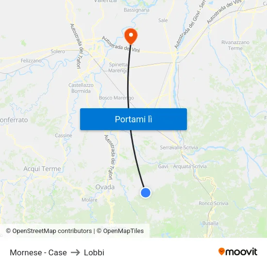 Mornese - Case to Lobbi map