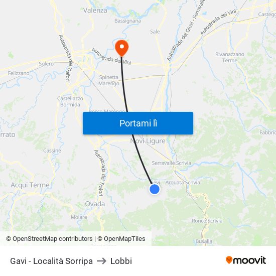 Gavi - Località Sorripa to Lobbi map