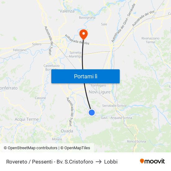 Rovereto / Pessenti - Bv. S.Cristoforo to Lobbi map