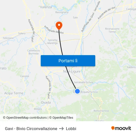 Gavi - Bivio Circonvallazione to Lobbi map