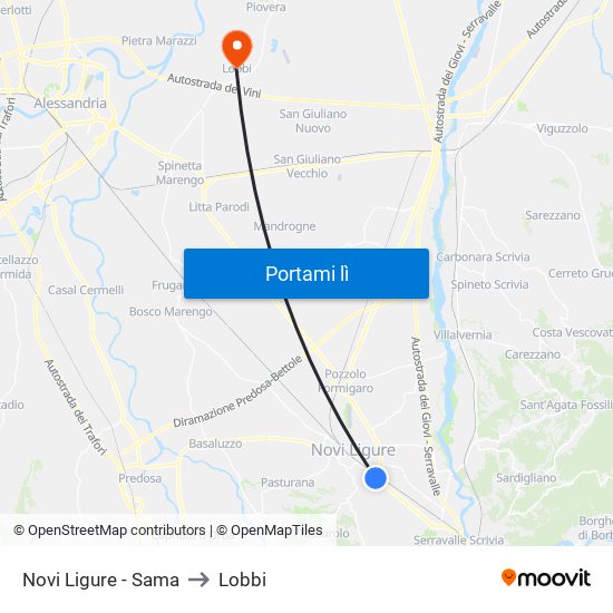 Novi Ligure - Sama to Lobbi map