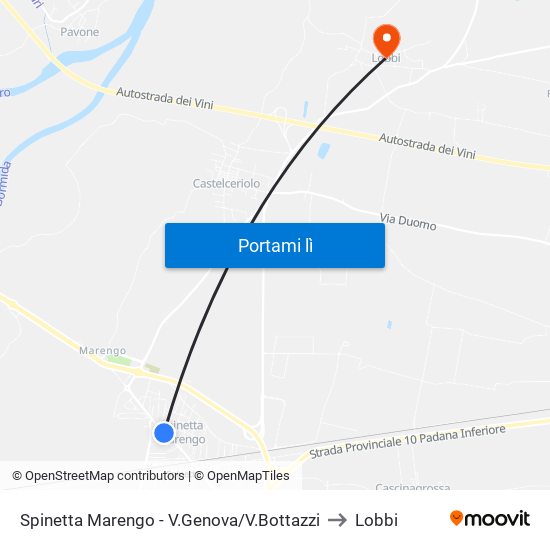 Spinetta Marengo - V.Genova/V.Bottazzi to Lobbi map