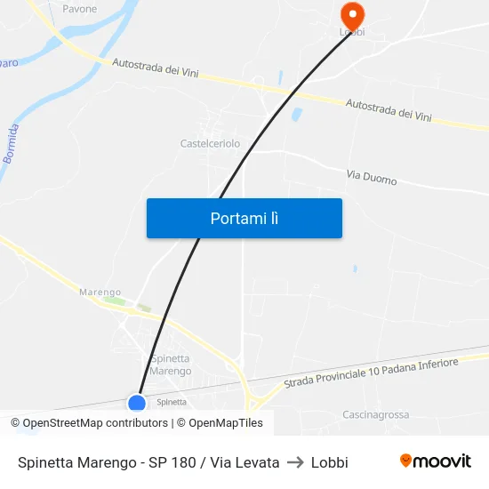 Spinetta Marengo - SP 180 / Via Levata to Lobbi map