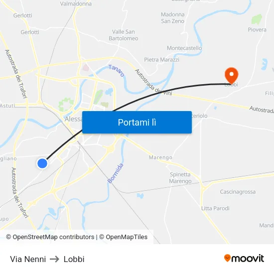 Nenni - Palazzina to Lobbi map