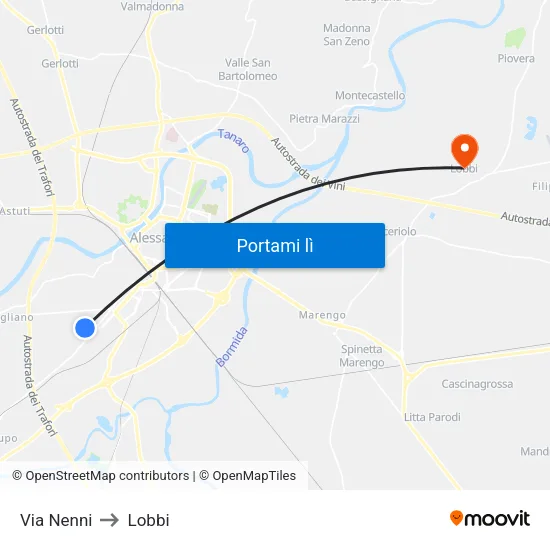 Nenni - Palazzina to Lobbi map