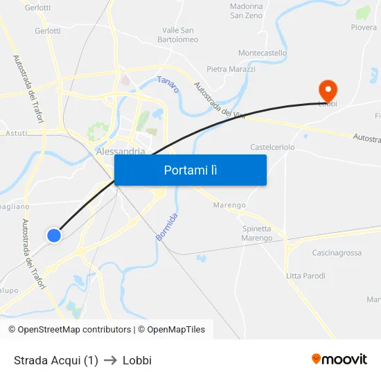 Strada Acqui (1) to Lobbi map