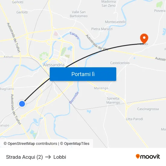 Strada Acqui (2) to Lobbi map