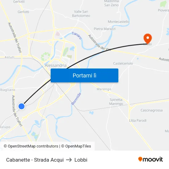 Cabanette - Strada Acqui to Lobbi map