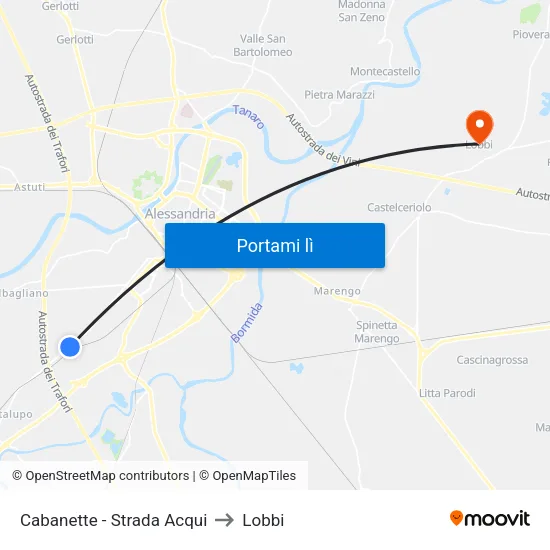 Cabanette - Strada Acqui to Lobbi map