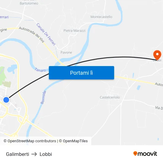 Galimberti to Lobbi map