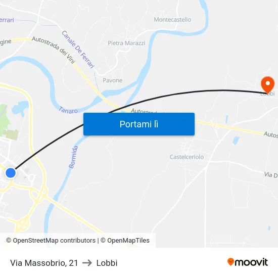 Via Massobrio, 21 to Lobbi map