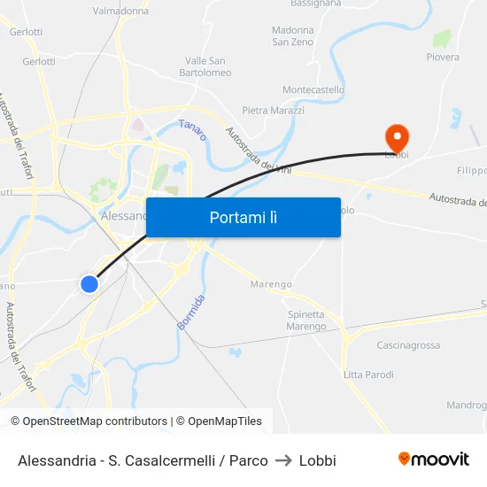Alessandria - S. Casalcermelli / Parco to Lobbi map
