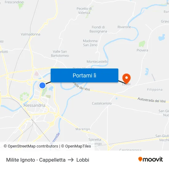 Milite Ignoto - Cappelletta to Lobbi map