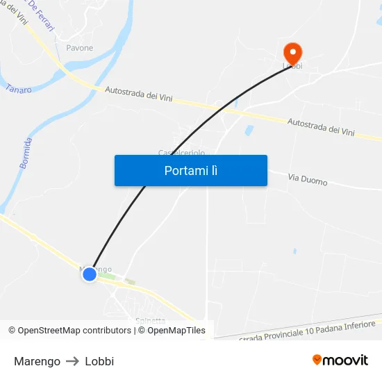 Marengo to Lobbi map